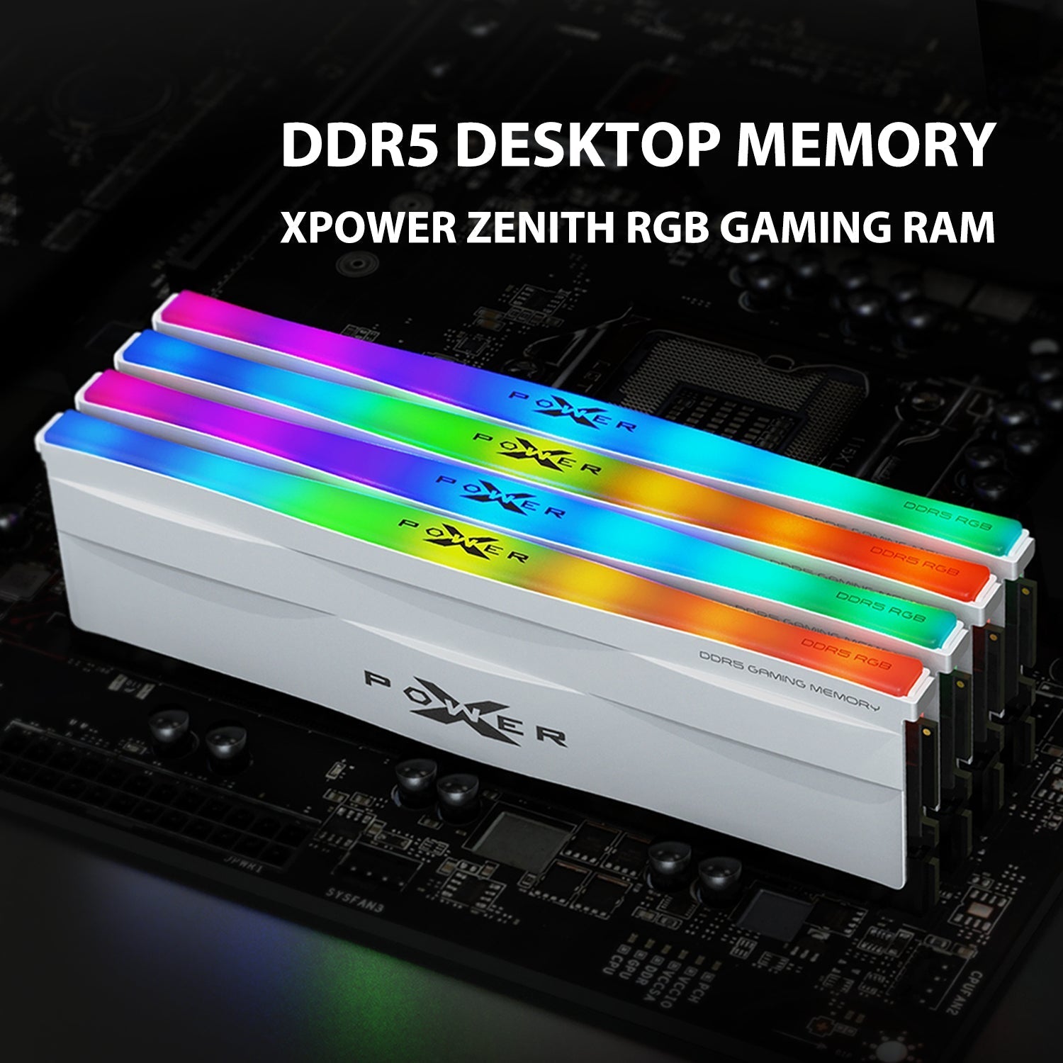 Silicon Power Zenith RGB DDR5 6000MT/s (PC5-48000) CL30 32GB (2x16GB)-64GB (2x32GB) AMD Expo/Intel XMP 3.0 Dual Pack 1.35V Unbuffered DIMM für Desktop [Weiß]