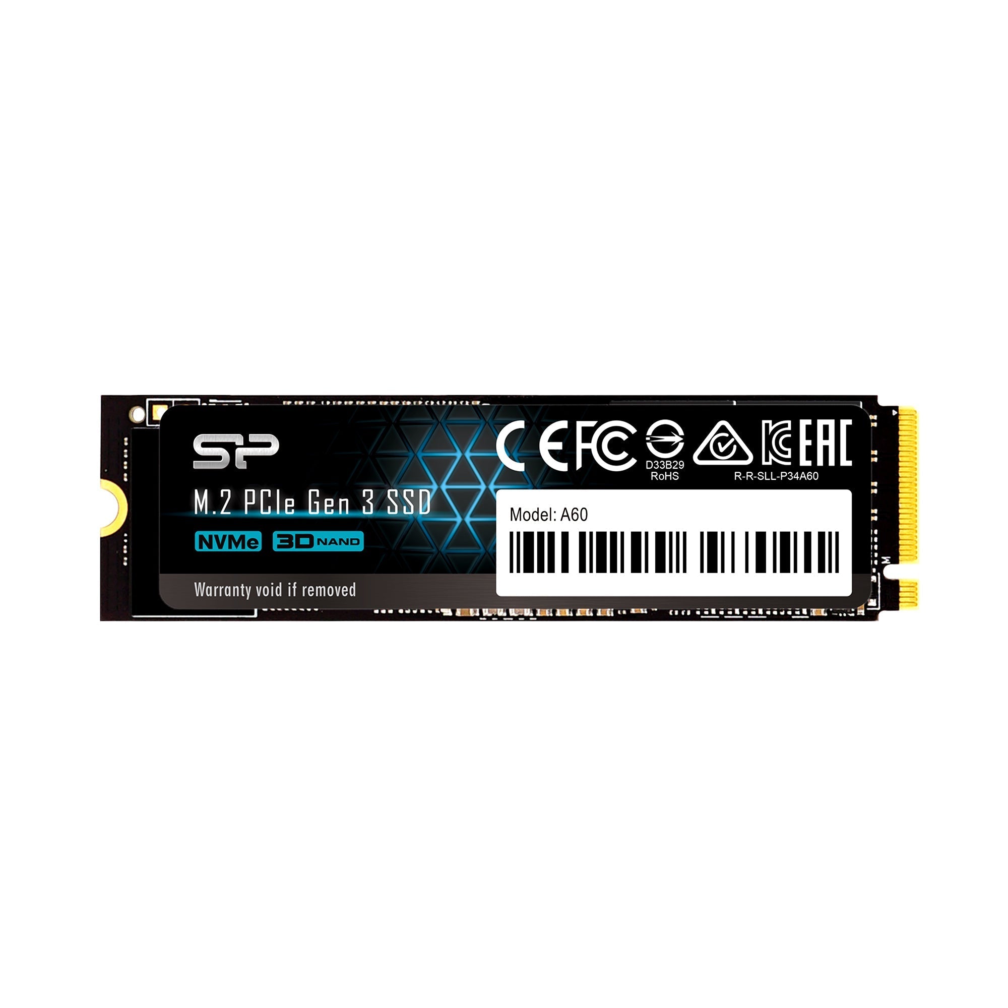 Silicon Power P34A60 256GB-2TB NVMe PCIe Gen3x4 M.2 2280 interne Solid-State-Festplatte