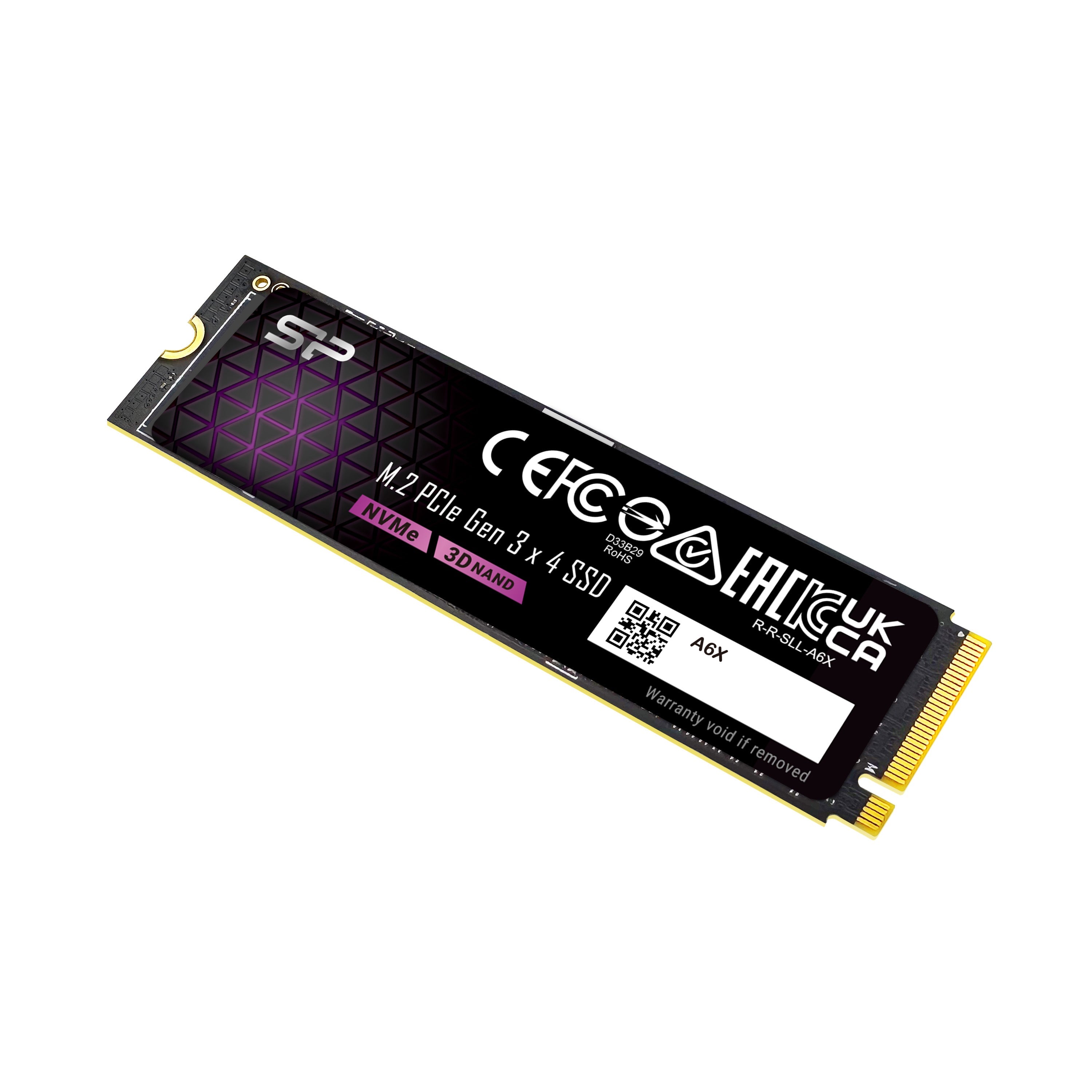 Silicon Power P34A6X 256GB-2TB NVMe PCIe Gen3x4 M.2 2280 interne Solid State Drive