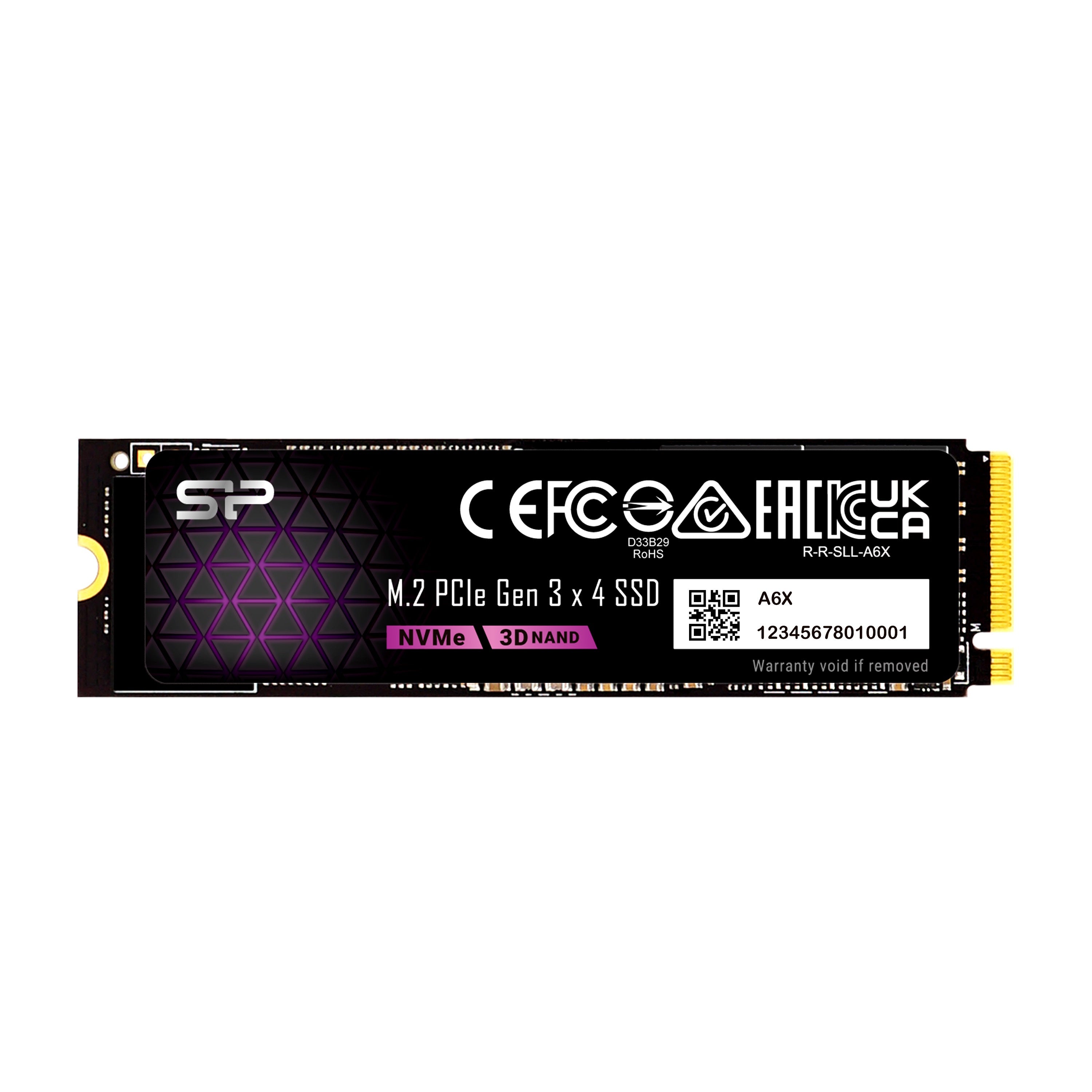 Silicon Power P34A6X 256GB-2TB NVMe PCIe Gen3x4 M.2 2280 interne Solid State Drive