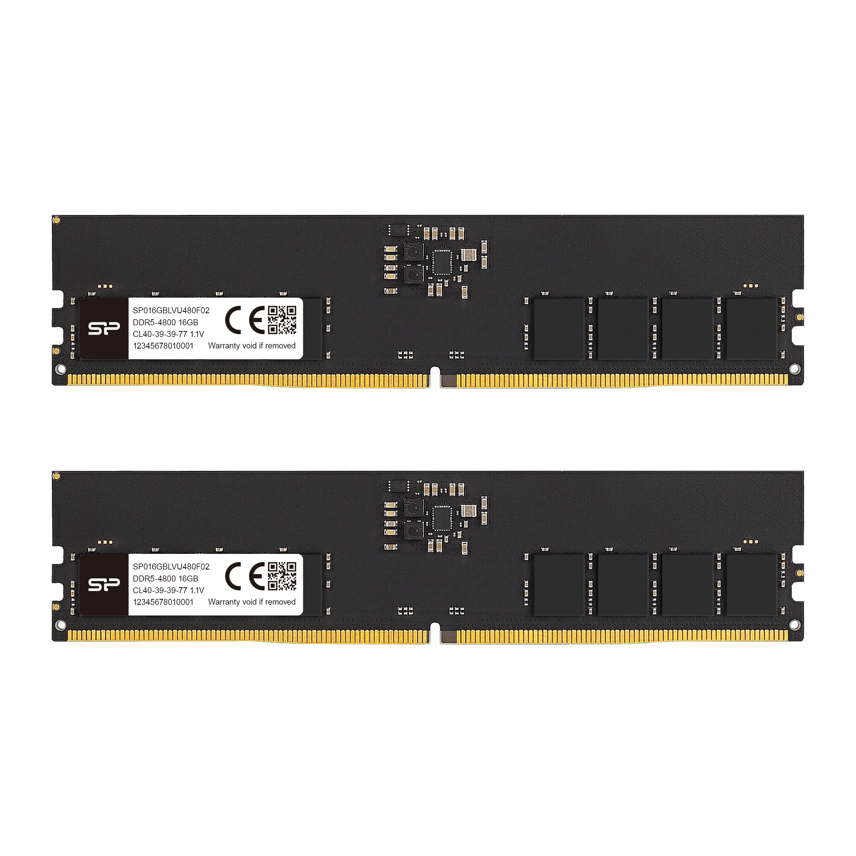 Silicon Power DDR5 4800MT/s (PC5-38400) 16GB-32GB Einzelpackung/Doppelpackung 1,1V Desktop UDIMM