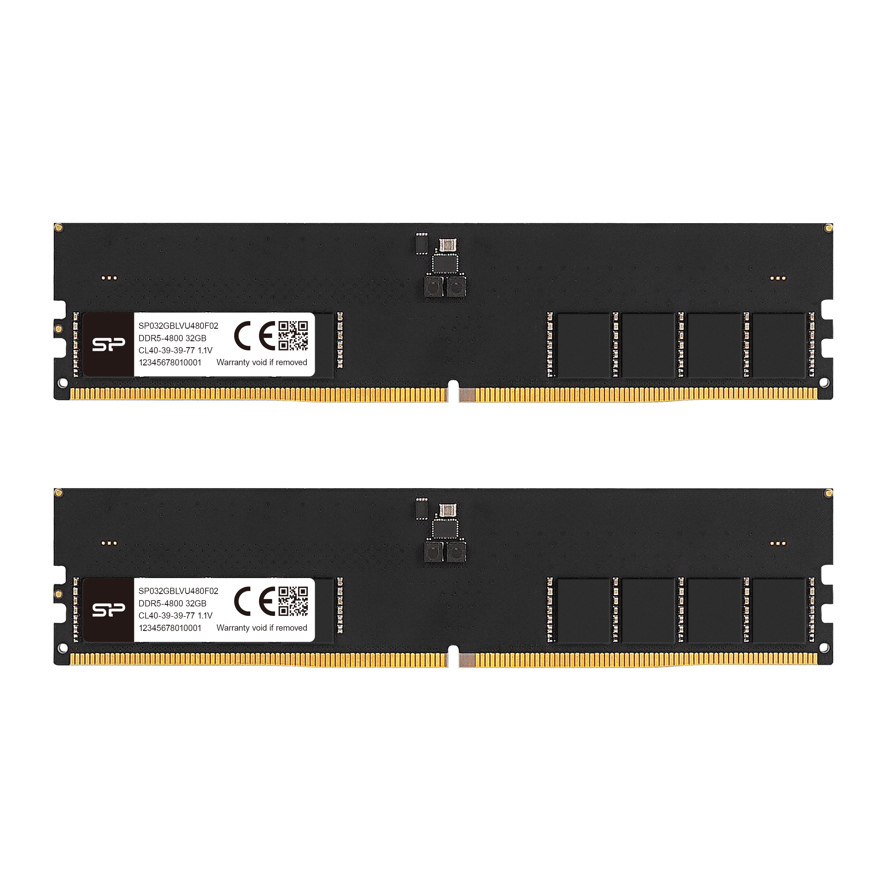 Silicon Power DDR5 4800MT/s (PC5-38400) 16GB-32GB Einzelpackung/Doppelpackung 1,1V Desktop UDIMM