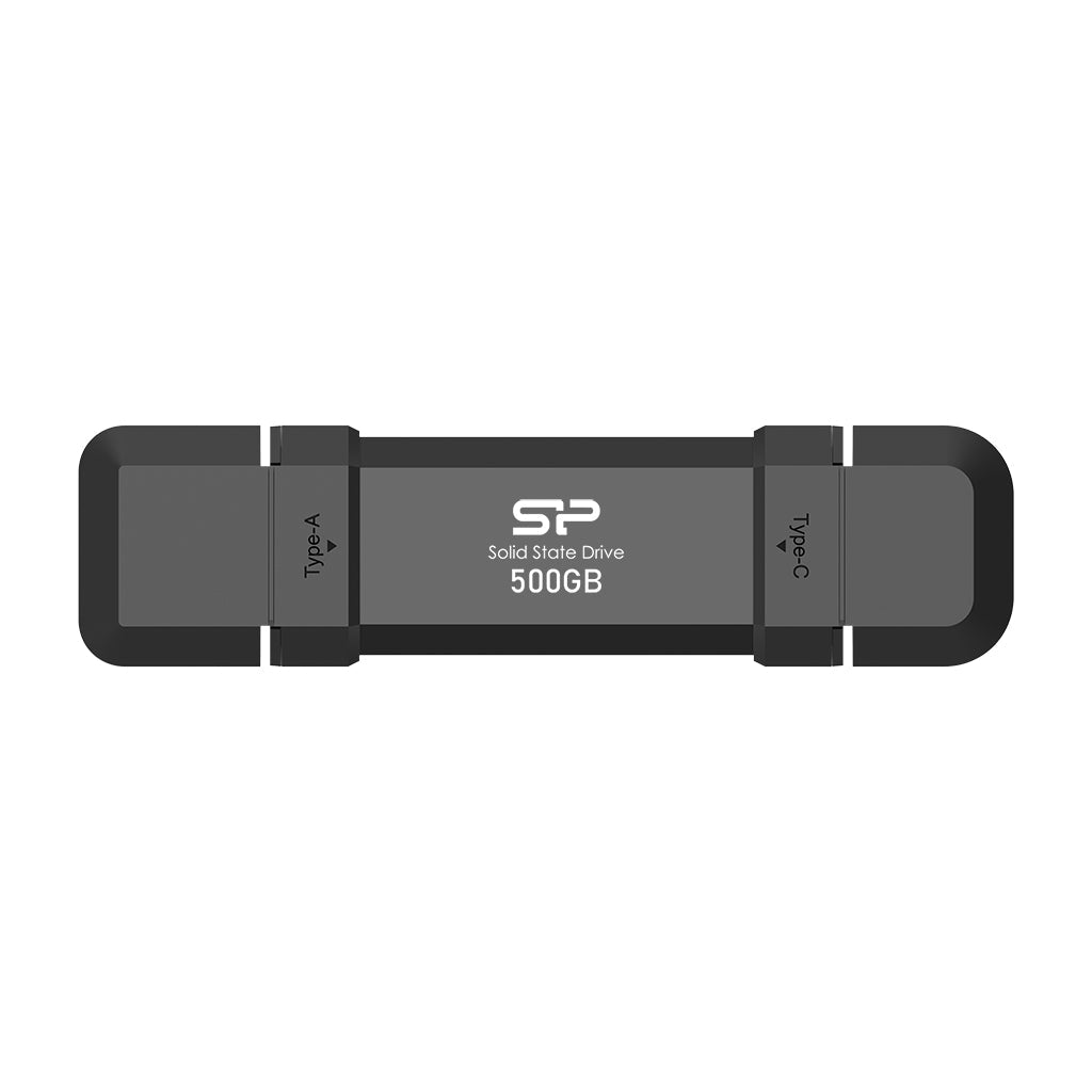 Silicon Power 500GB DS72 Dual USB-C/USB-A 3.2 Gen 2 Tragbare externe SSD, Steam Deck und iPhone 15 Pro