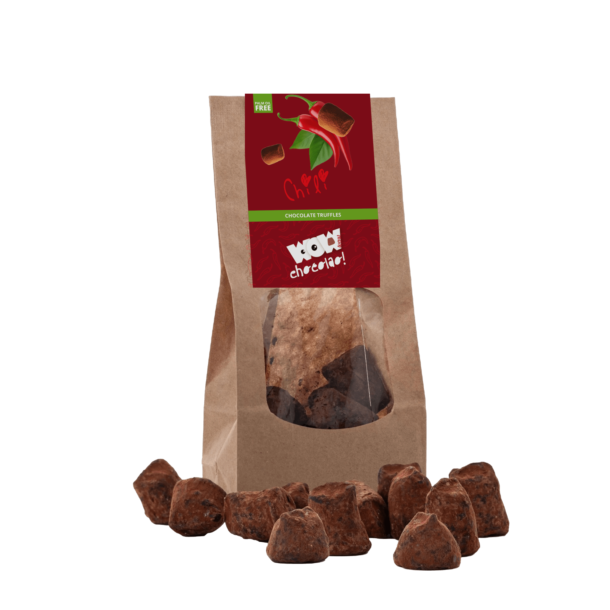 Chili-Schoko-Trüffel - Biologisch abbaubare Tüte 130g