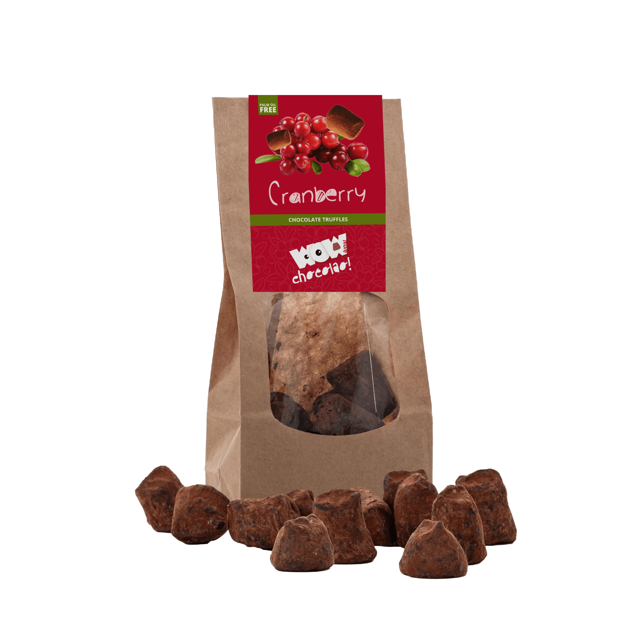 Cranberry-Schokoladentrüffel - Biologisch abbaubare Tüte 130g