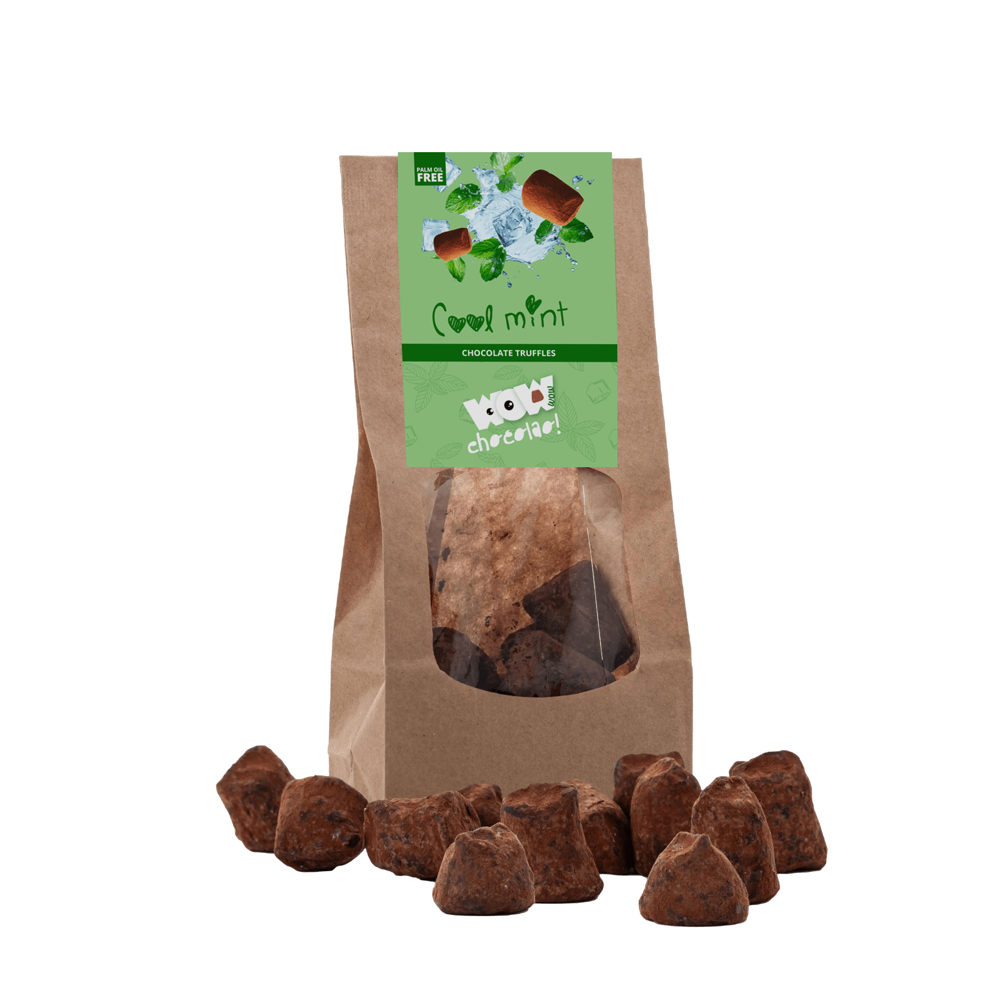 Minzschokoladen-Trüffel – Biologisch abbaubare Tüte 130g